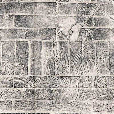 竹林七贤与荣启期砖画